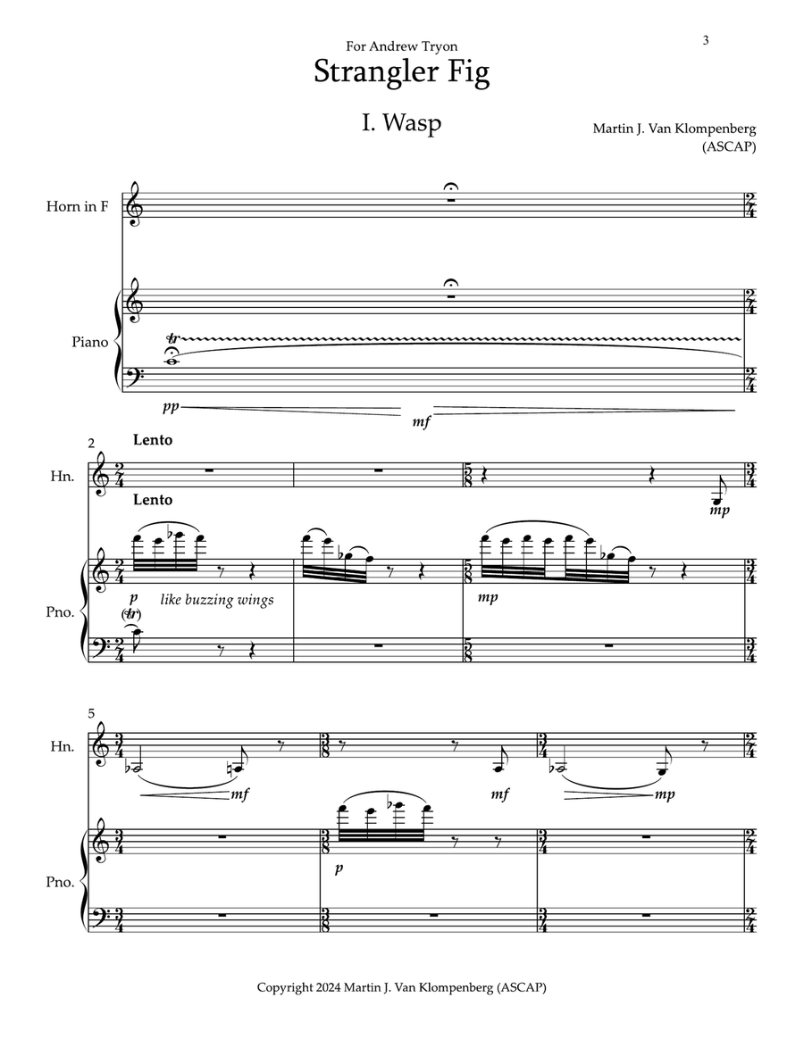 Strangler Fig, for horn and piano Chamber Music scores gallery preview page 5