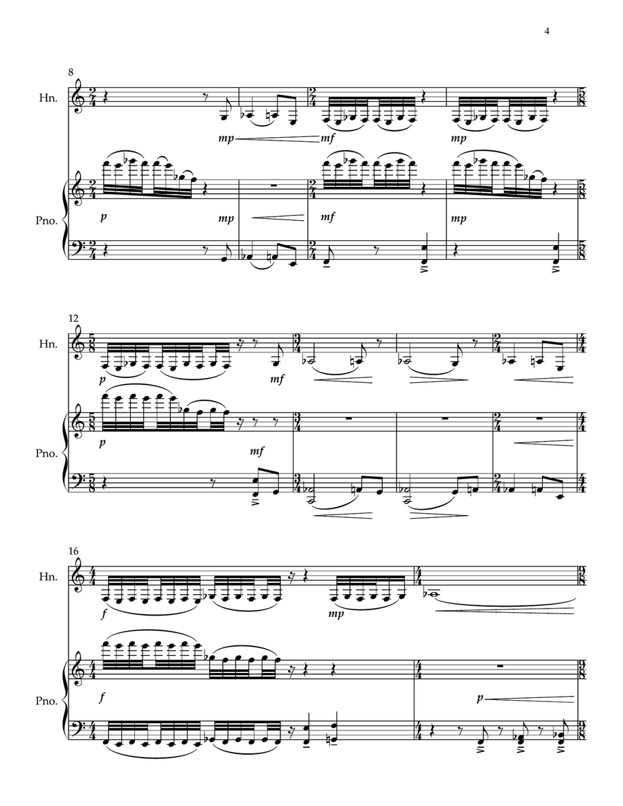 Strangler Fig, for horn and piano Chamber Music scores gallery preview page 6