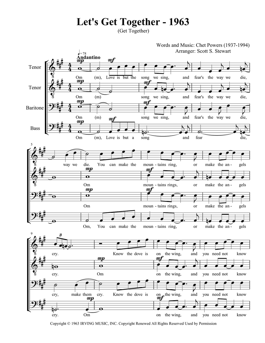 Let's Get Together (Get Together) TTBB scores gallery preview page 1