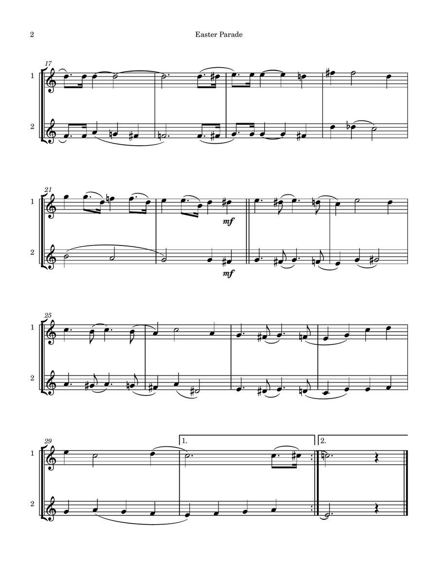 Easter Parade Easter Parade Woodwind Duet scores gallery preview page 2