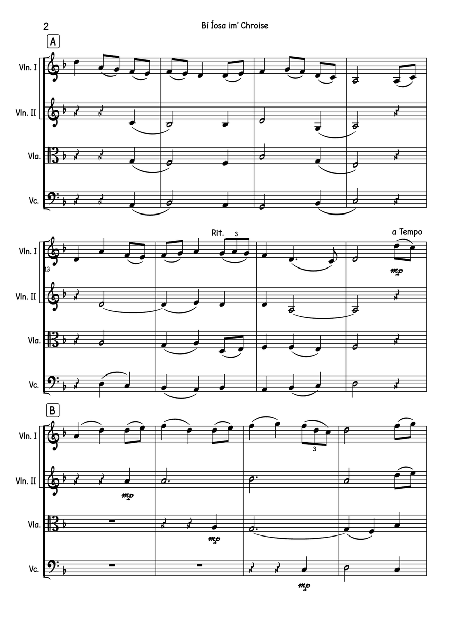 Bí Íosa im' Chroise Bí Íosa im' Chroise String Quartet scores gallery preview page 3