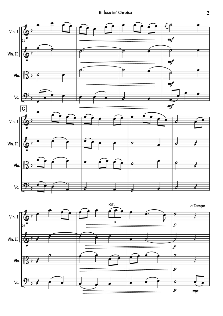 Bí Íosa im' Chroise Bí Íosa im' Chroise String Quartet scores gallery preview page 4
