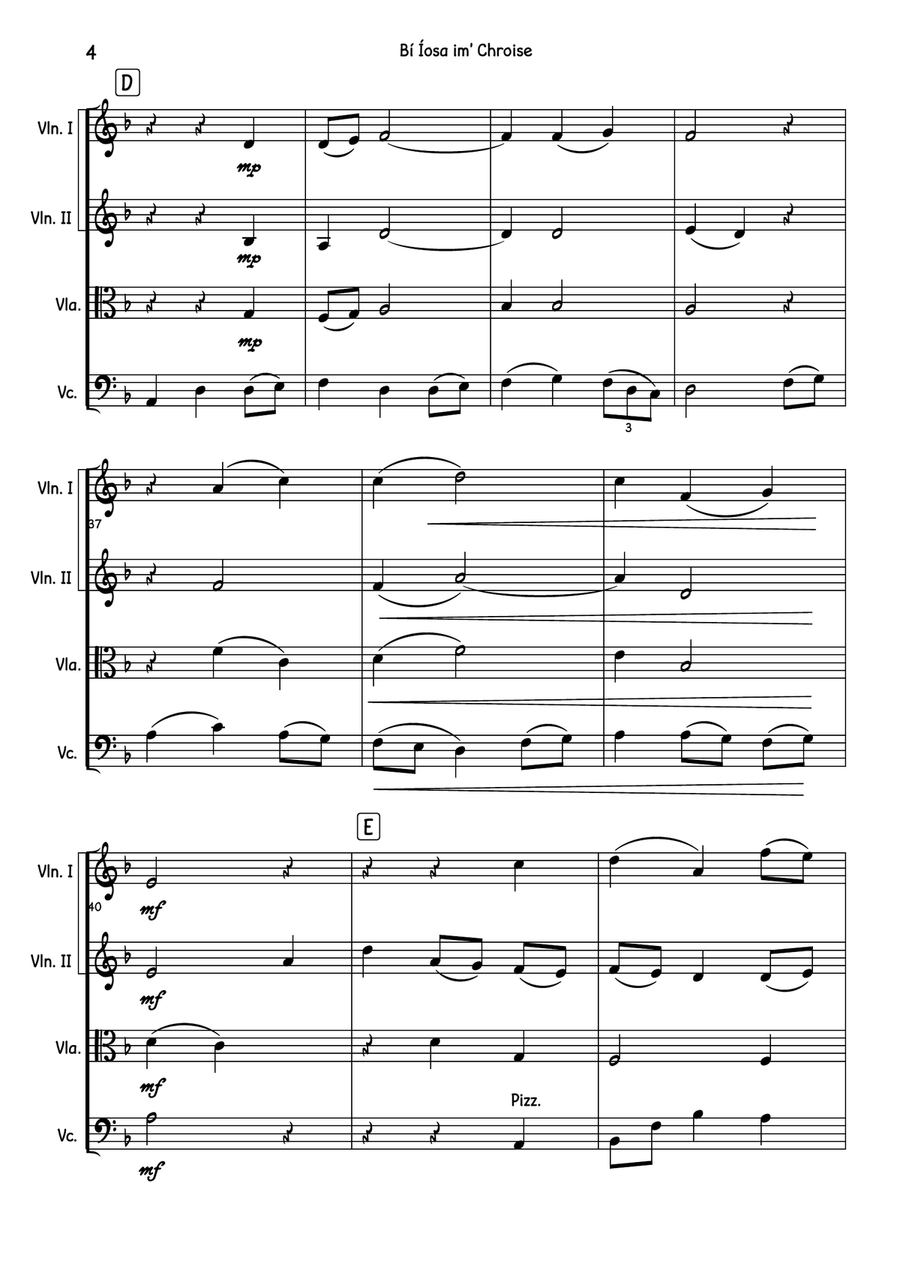 Bí Íosa im' Chroise Bí Íosa im' Chroise String Quartet scores gallery preview page 5