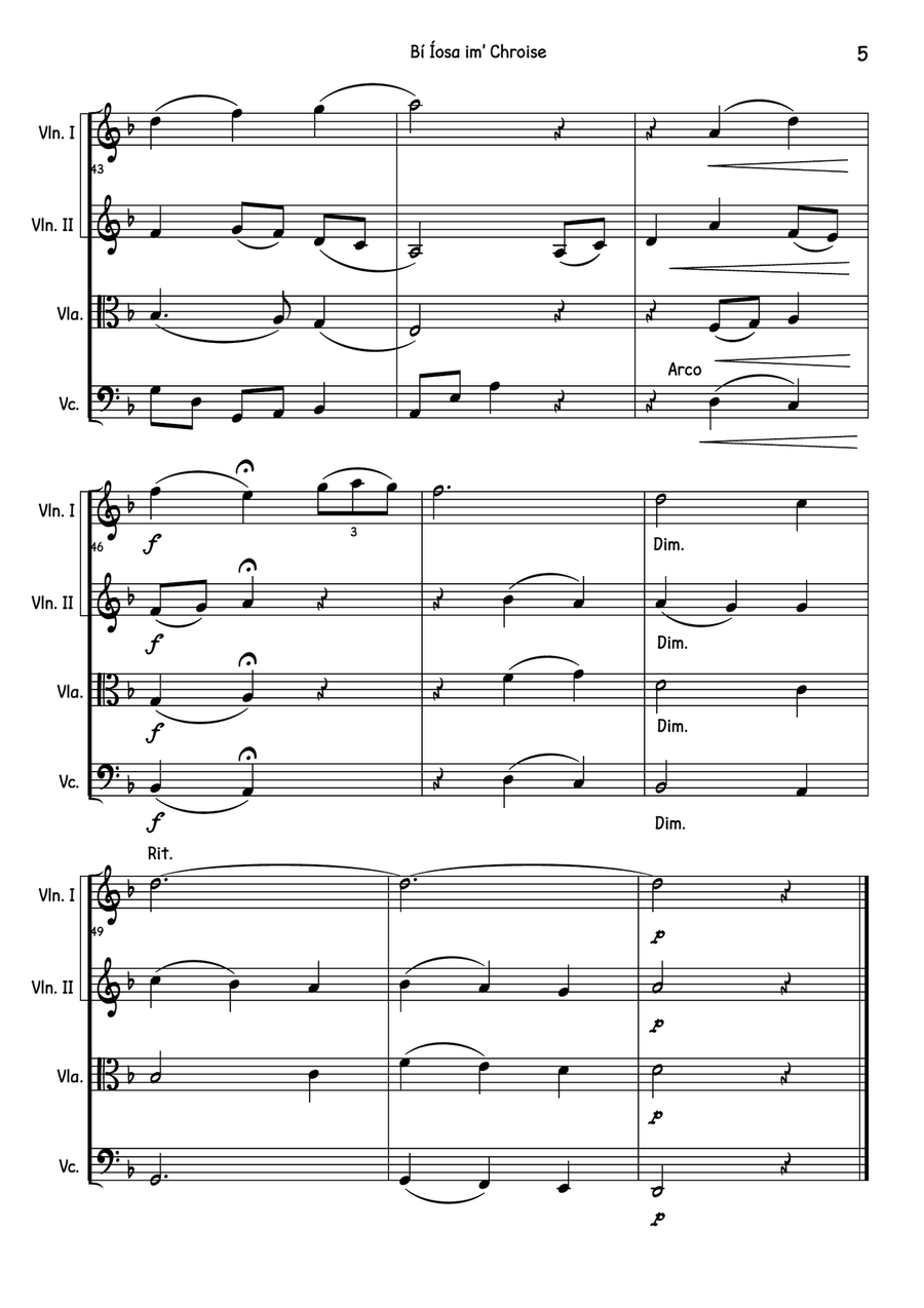 Bí Íosa im' Chroise Bí Íosa im' Chroise String Quartet scores gallery preview page 6