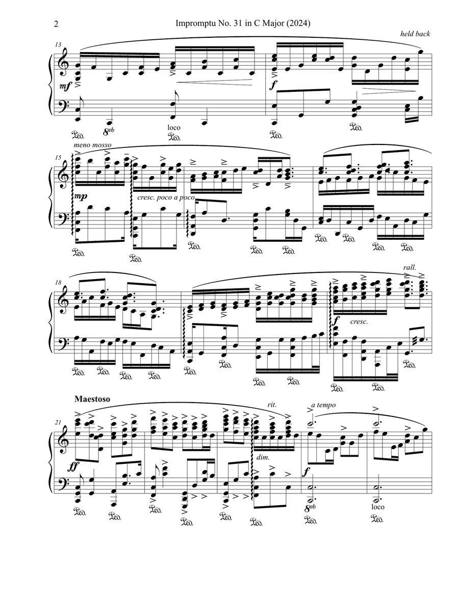 Impromptu No. 31 in C Major (2024-25) Piano Solo scores gallery preview page 2