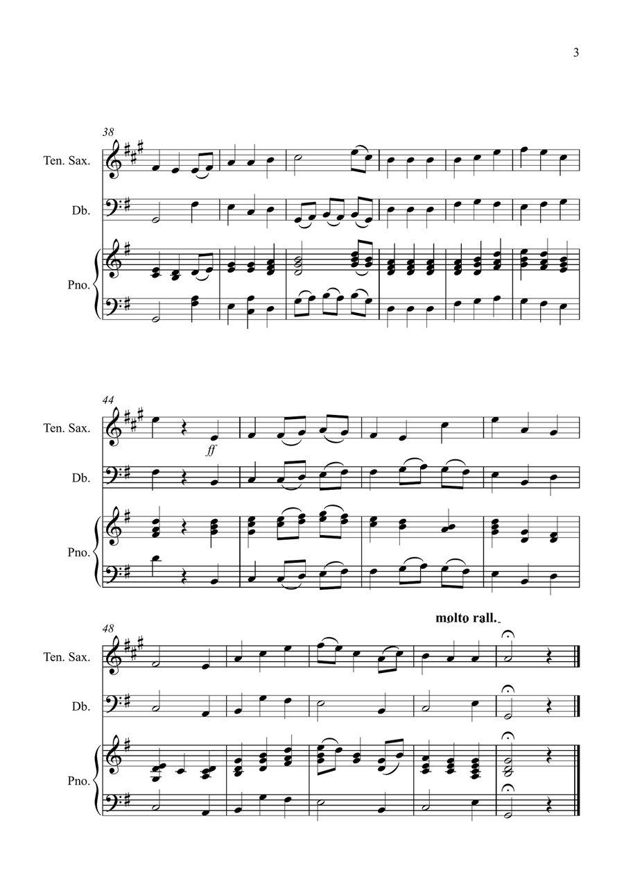 Be Thou My Vision for Tenor Saxophone and Double Bass Duet Tenor Saxophone scores gallery preview page 3