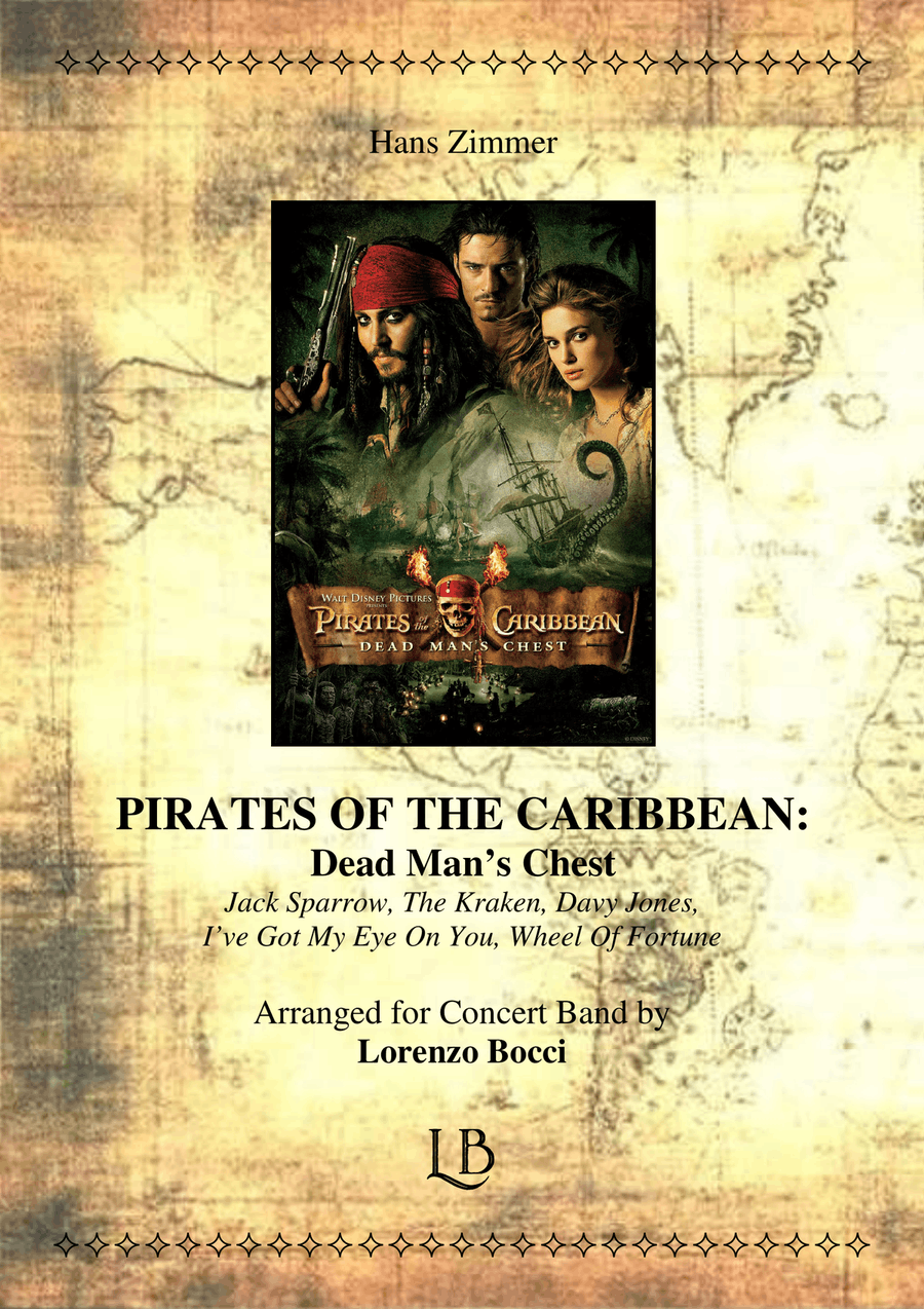 Medley: Jack Sparrow with The Kraken, Davy Jones, I've Got My Eye On You, and Wheel Of Fortune Concert Band scores gallery preview page 1