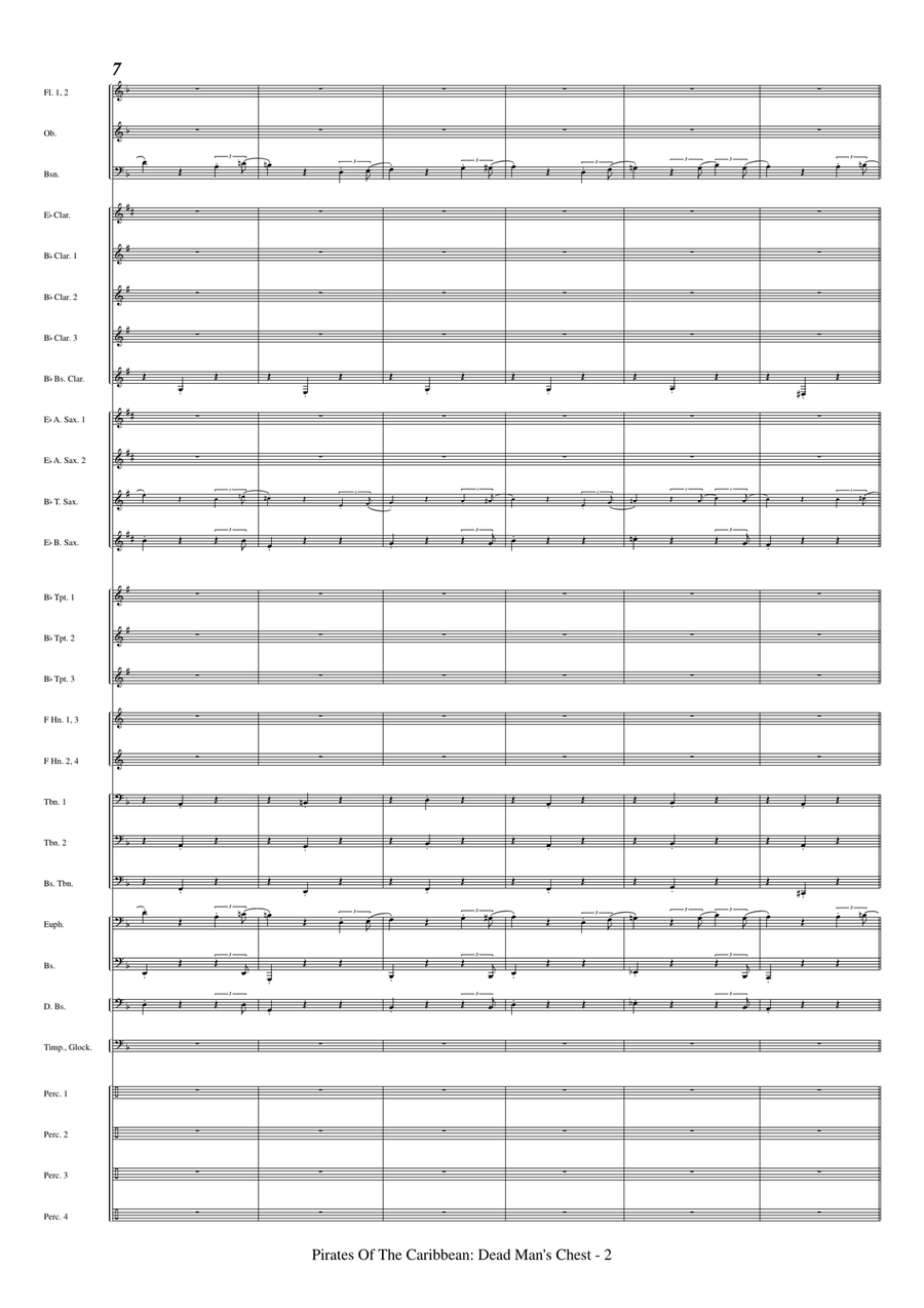 Medley: Jack Sparrow with The Kraken, Davy Jones, I've Got My Eye On You, and Wheel Of Fortune Concert Band scores gallery preview page 4