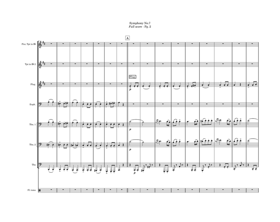 Symphony No. 7, 2nd movement Brass Ensemble scores gallery preview page 2