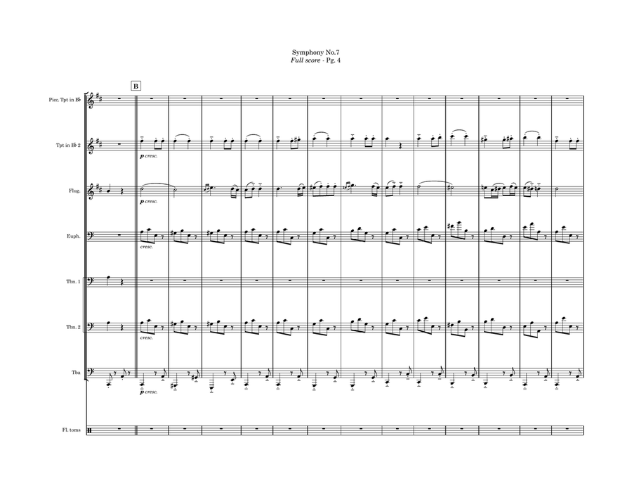 Symphony No. 7, 2nd movement Brass Ensemble scores gallery preview page 4