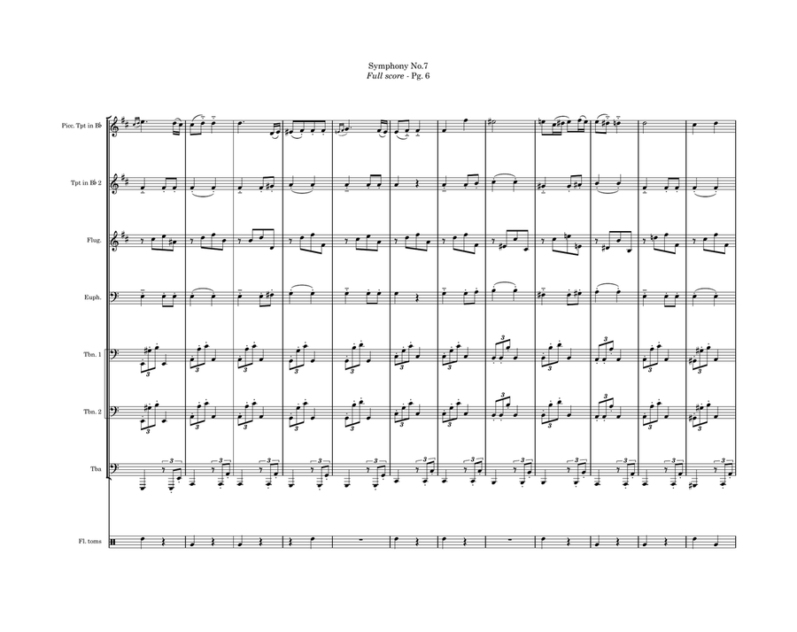 Symphony No. 7, 2nd movement Brass Ensemble scores gallery preview page 6