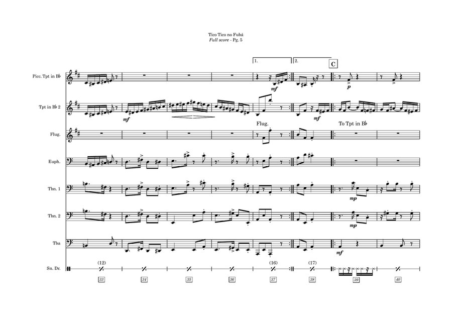 Tico Tico no Fuba Tico Tico no Fuba Brass Ensemble scores gallery preview page 5