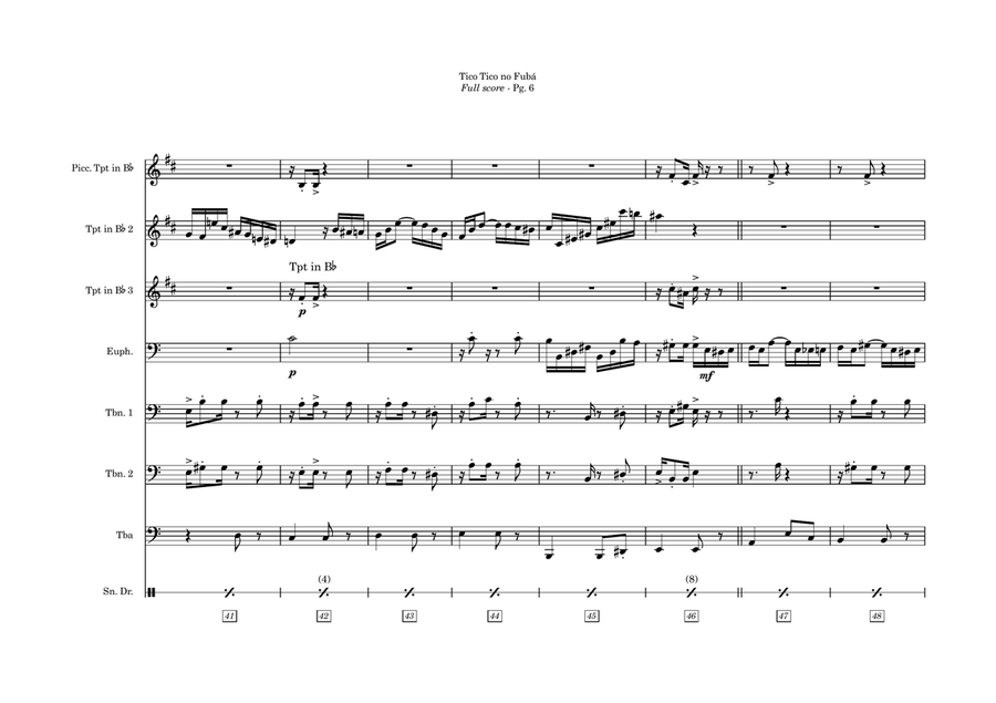 Tico Tico no Fuba Tico Tico no Fuba Brass Ensemble scores gallery preview page 6