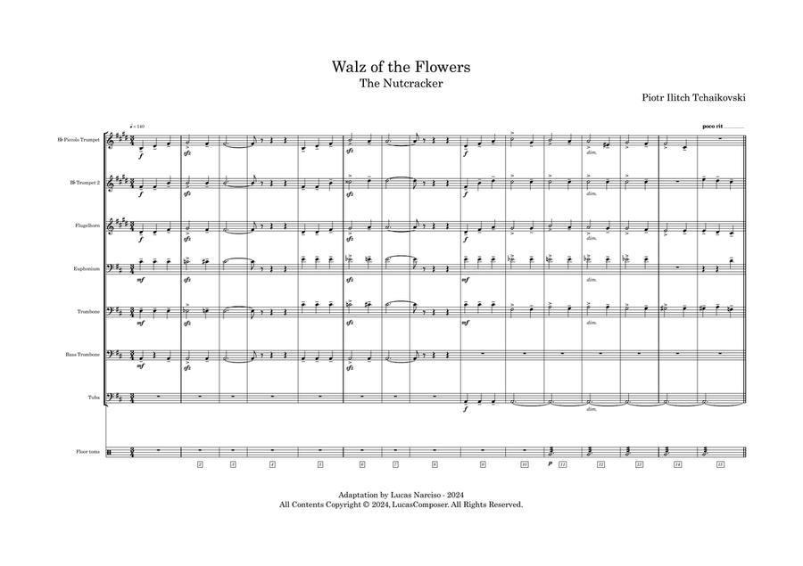 The Nutcracker - Waltz Of The Flowers Brass Ensemble scores gallery preview page 1