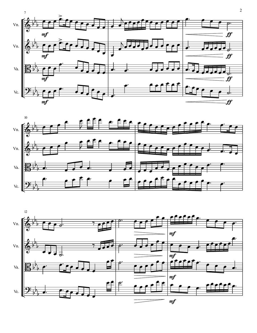 Olympian Sonata (Op. 10 No. 3): II. Poseidon String Quartet scores gallery preview page 2