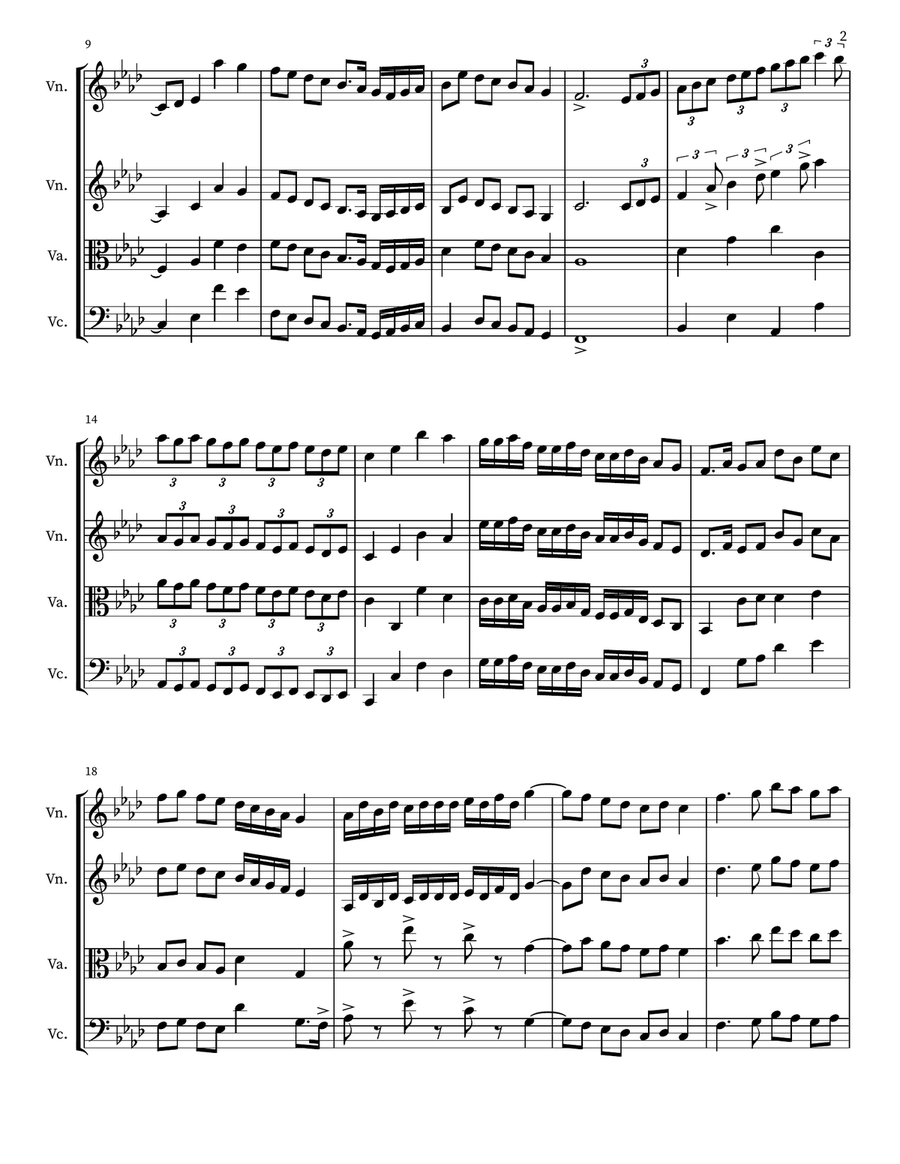 Olympian Sonata (Op. 10 No. 3): III. Hades String Quartet scores gallery preview page 2