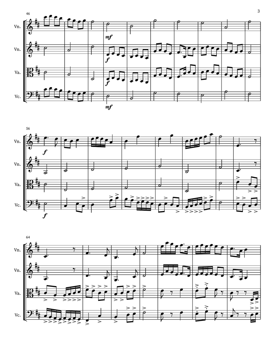 String Quartet in B Minor (Op. 9 No. 1) String Quartet scores gallery preview page 3