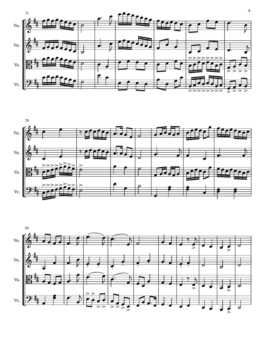 String Quartet in B Minor (Op. 9 No. 1) String Quartet scores gallery preview page 4