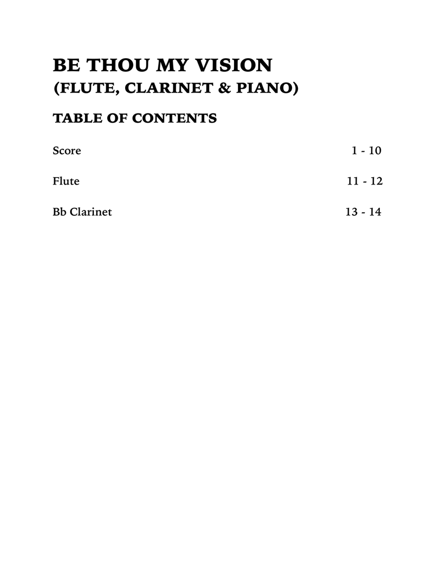 Be Thou My Vision (Trio for Flute, Clarinet and Piano) Small Ensemble scores gallery preview page 4