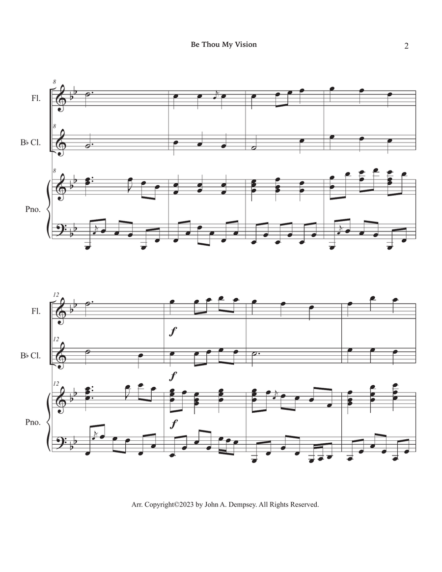 Be Thou My Vision (Trio for Flute, Clarinet and Piano) Small Ensemble scores gallery preview page 6