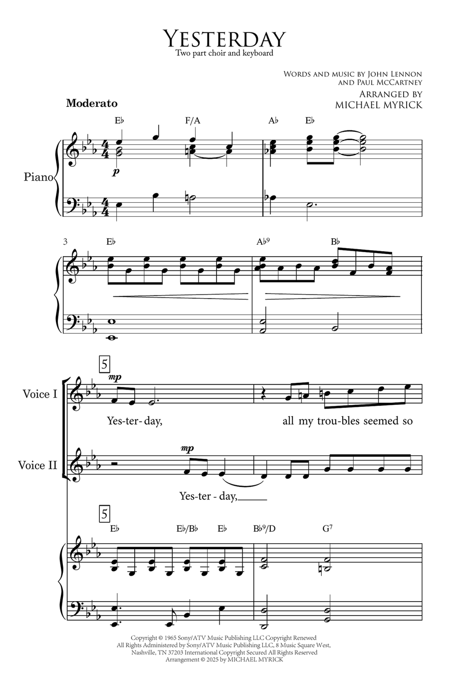 Yesterday 2-Part scores gallery preview page 3