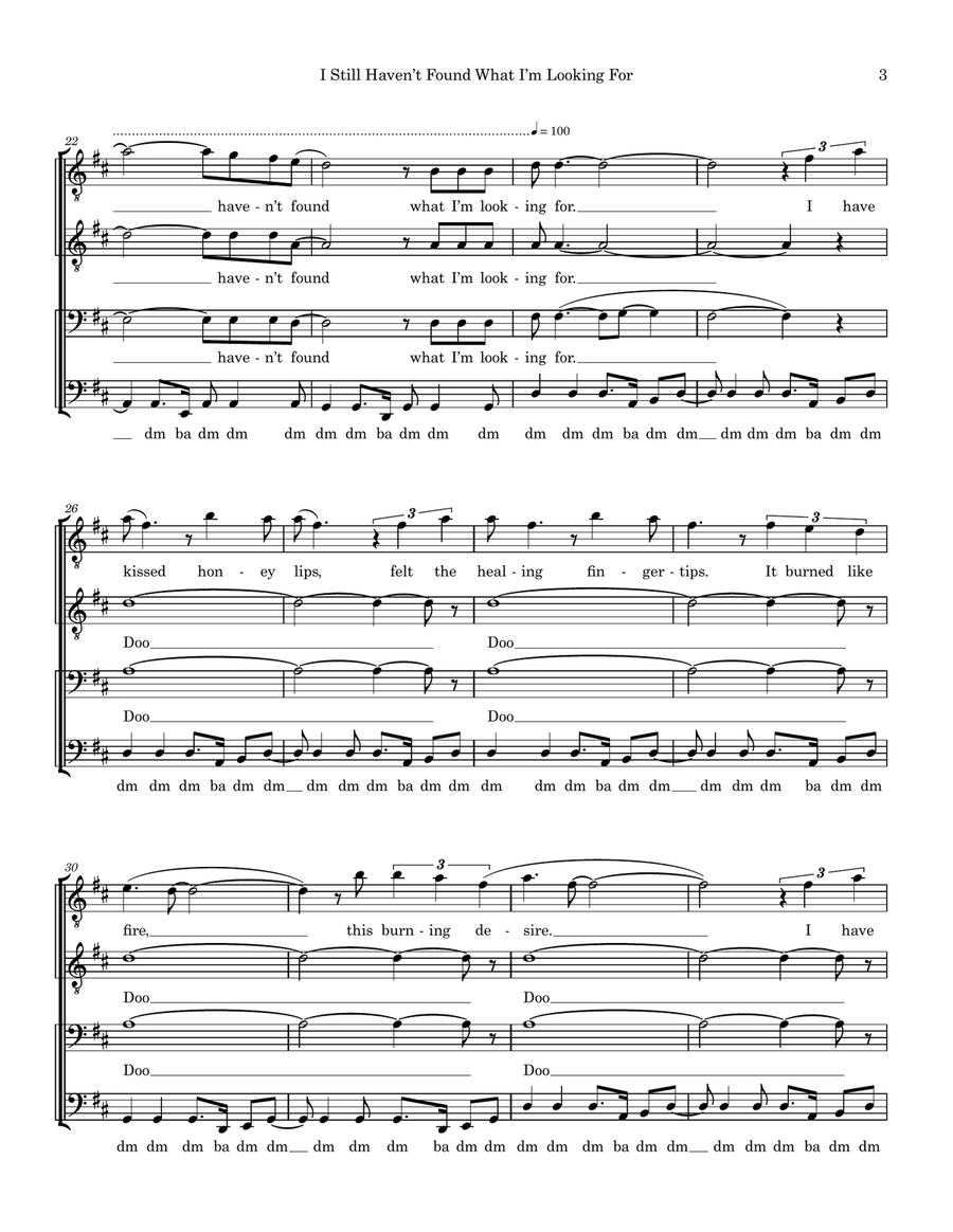 I Still Haven't Found What I'm Looking For TTBB scores gallery preview page 3