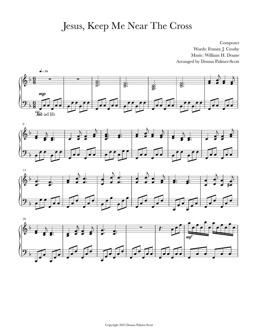 Jesus, Keep Me Near The Cross Piano Solo scores gallery preview page 1
