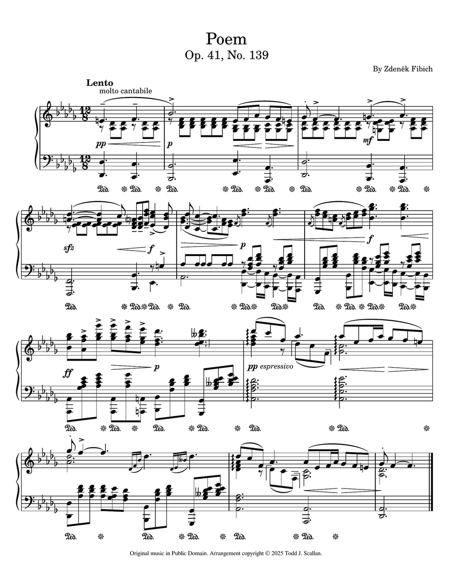 Poem Op. 41, No. 139 Poem Op. 41, No. 139 Piano Solo scores gallery preview page 1