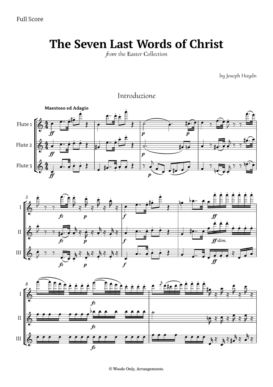 The Seven Last Words of Christ by Haydn for Flute Trio Flute Trio scores gallery preview page 1