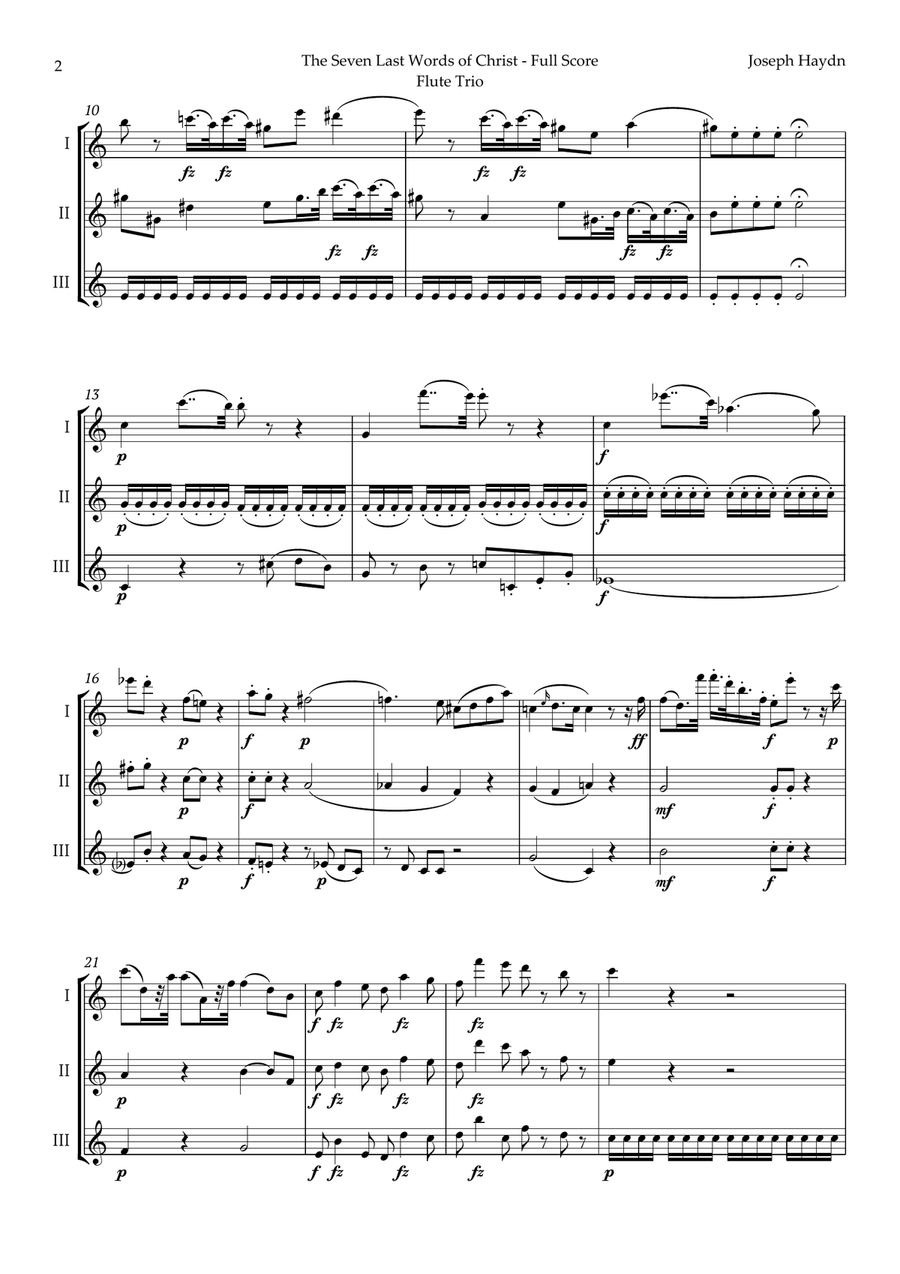 The Seven Last Words of Christ by Haydn for Flute Trio Flute Trio scores gallery preview page 2