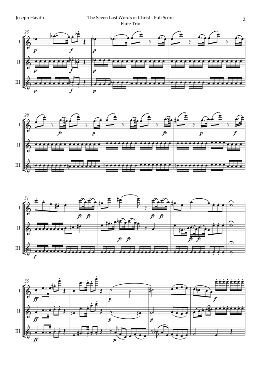 The Seven Last Words of Christ by Haydn for Flute Trio Flute Trio scores gallery preview page 3