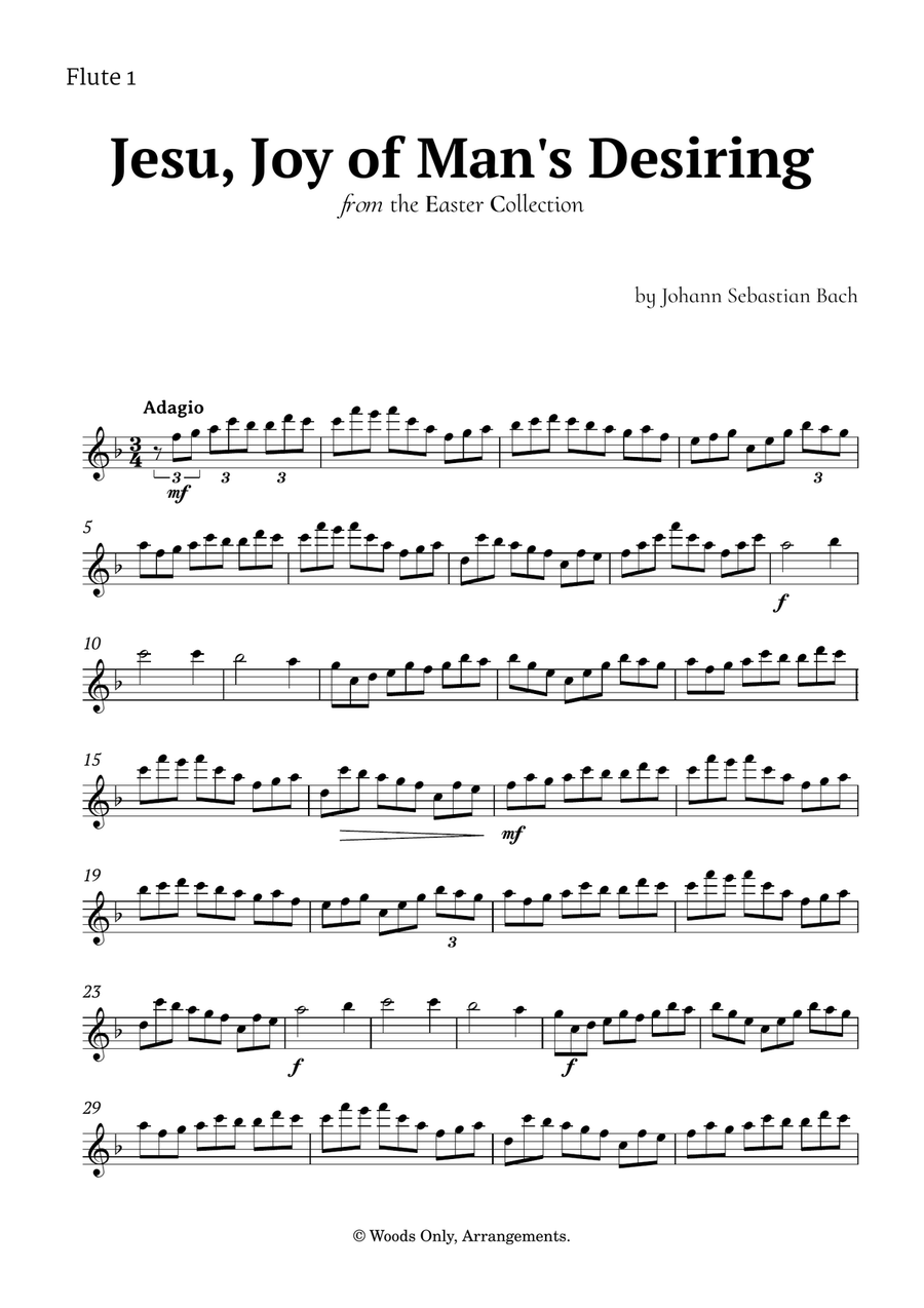 Jesu, Joy of Man's Desiring by Bach for Flute Trio Flute Trio scores gallery preview page 4