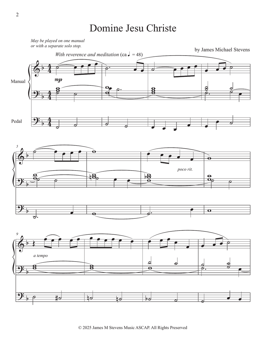 Domine Jesu Christe Domine Jesu Christe Organ Solo scores gallery preview page 2