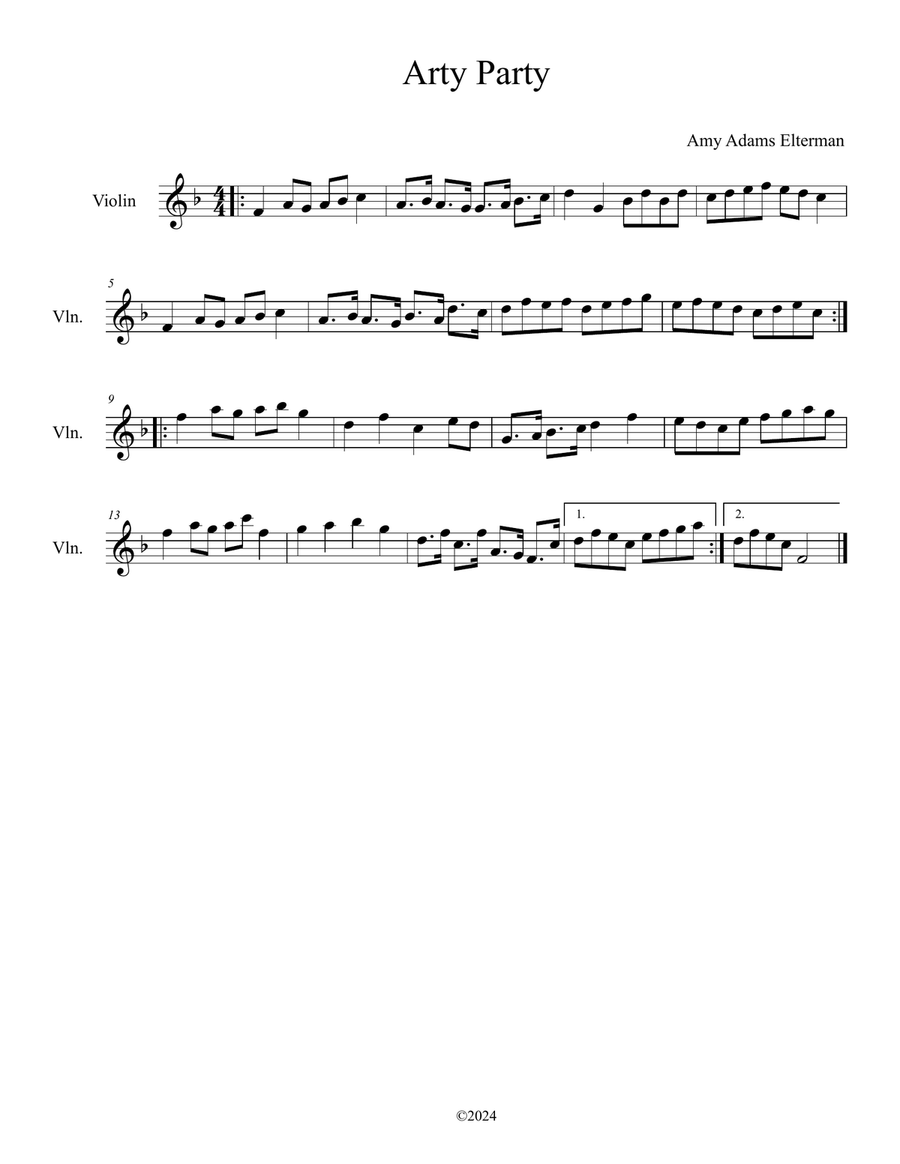 Arty Party Arty Party Violin Solo scores gallery preview page 1