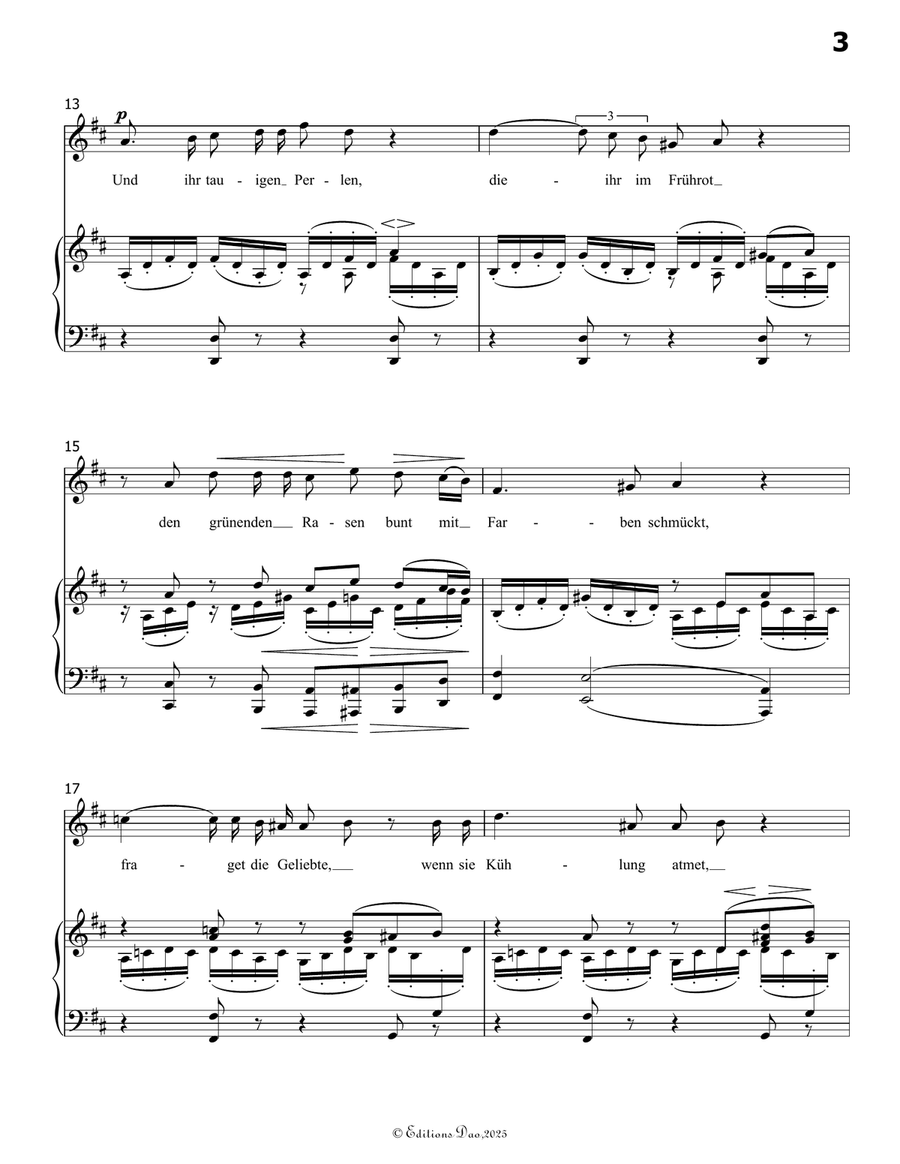 Romanze, Version III, by Schumann, Op.138 No.5, in D Major by Robert Schumann Piano, Vocal - Digital Sheet Music page 5