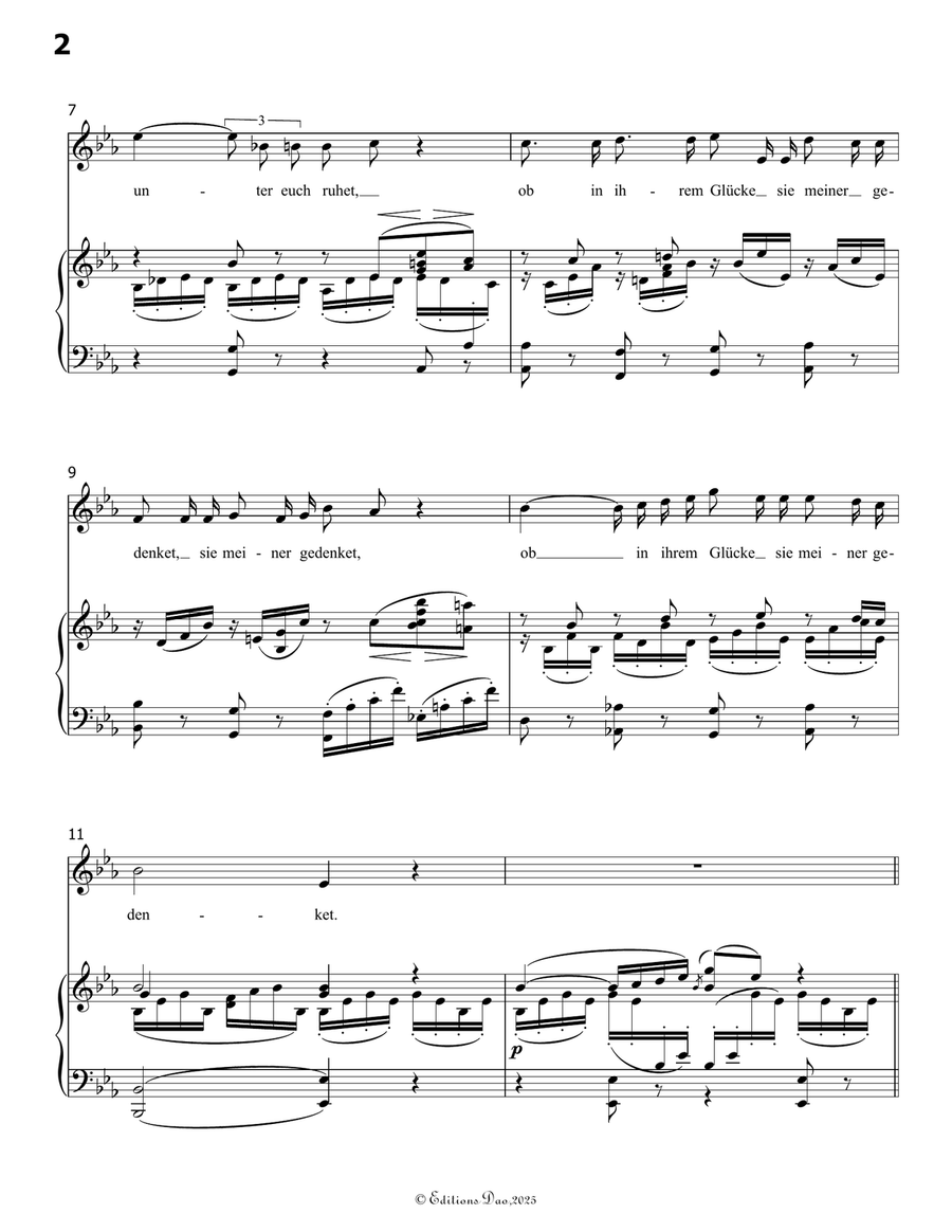 Romanze, Version III, by Schumann, Op.138 No.5, in E flat Major Piano, Vocal scores gallery preview page 4