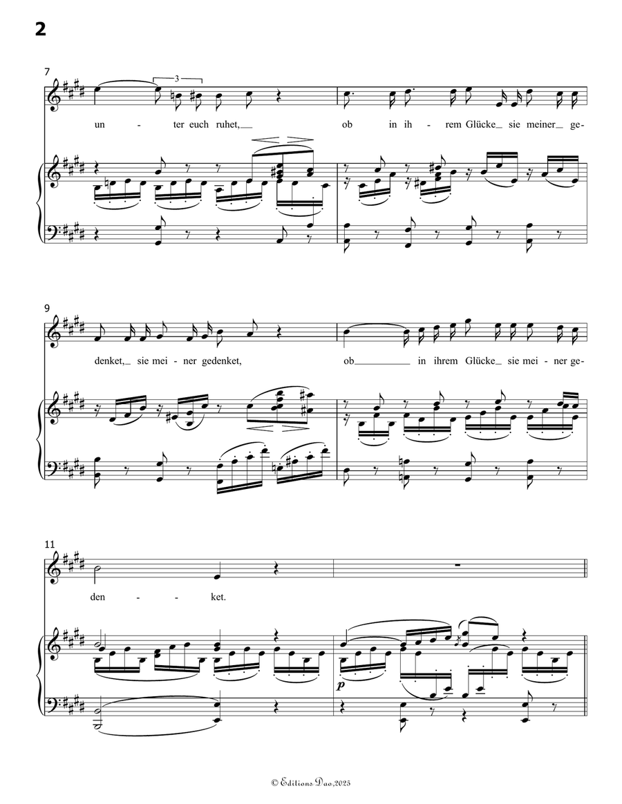 Romanze, Version III, by Schumann, Op.138 No.5, in E Major Piano, Vocal scores gallery preview page 4