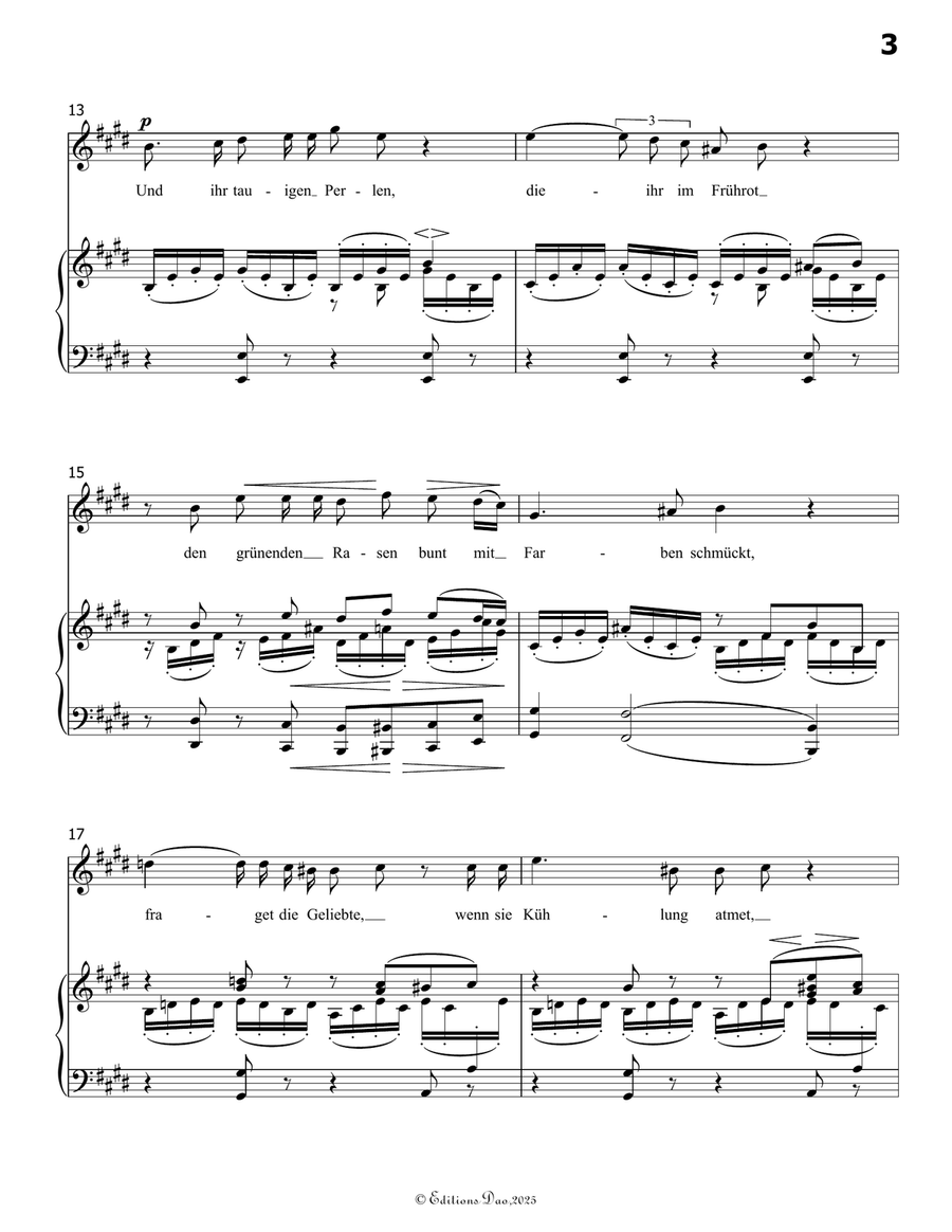 Romanze, Version III, by Schumann, Op.138 No.5, in E Major Piano, Vocal scores gallery preview page 5
