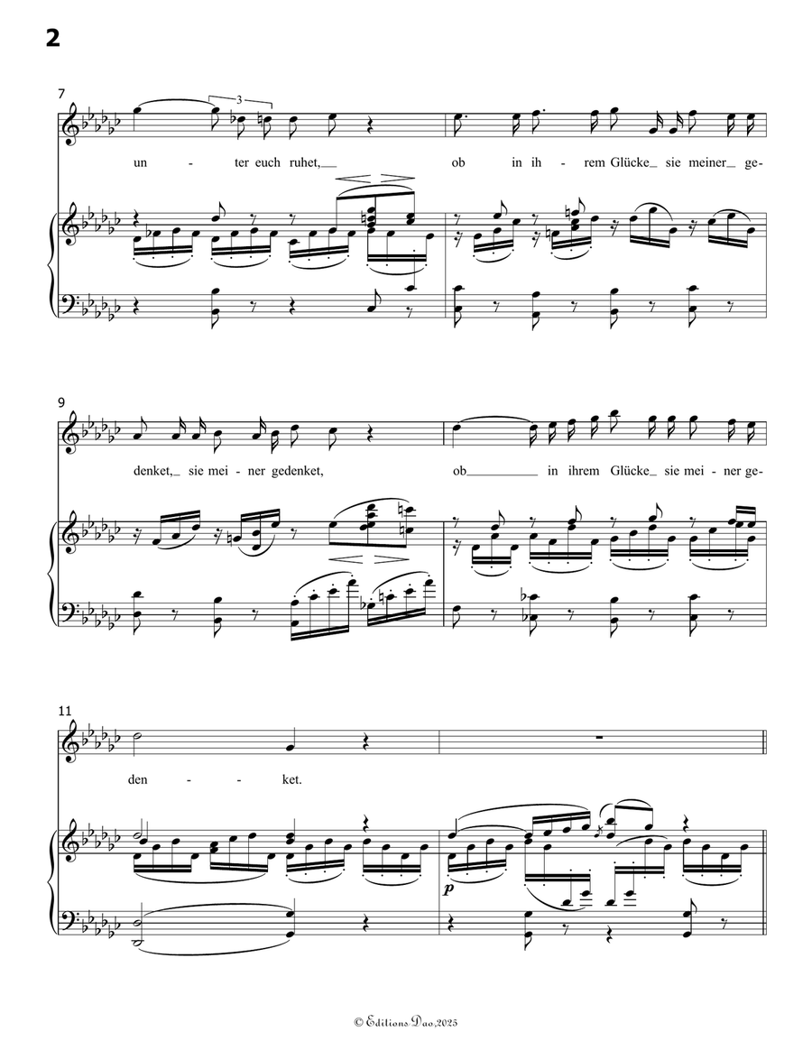 Romanze, Version III, by Schumann, Op.138 No.5, in G flat Major Piano, Vocal scores gallery preview page 4