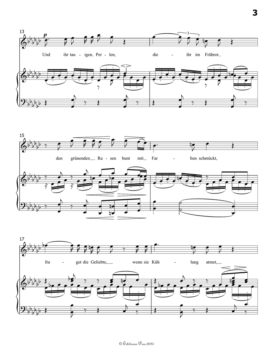 Romanze, Version III, by Schumann, Op.138 No.5, in G flat Major Piano, Vocal scores gallery preview page 5