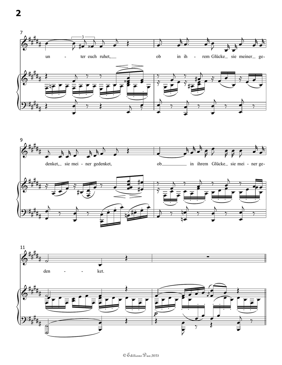 Romanze, Version III, by Schumann, Op.138 No.5, in B Major Piano, Vocal scores gallery preview page 4