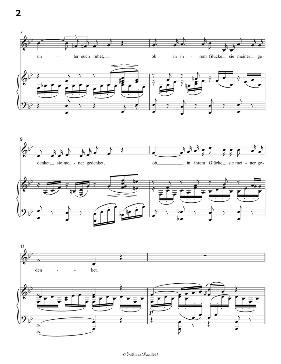 Romanze, Version III, by Schumann, Op.138 No.5, in B flat Major Piano, Vocal scores gallery preview page 4