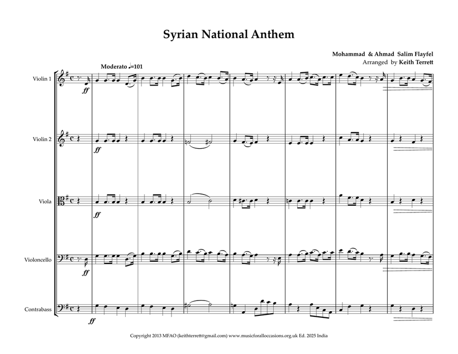 Syrian National Anthem for String Orchestra String Orchestra scores gallery preview page 2