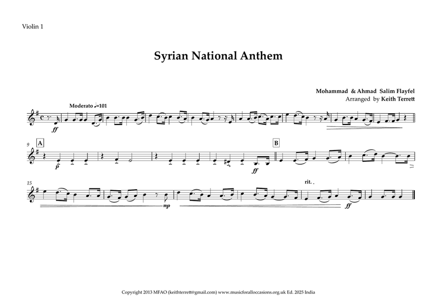 Syrian National Anthem for String Orchestra String Orchestra scores gallery preview page 5