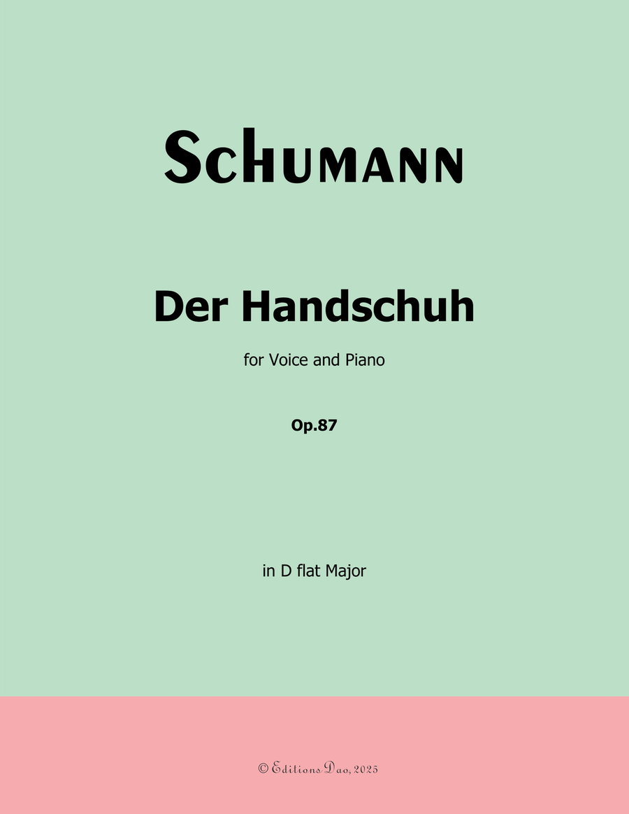 Der Handschuh, by Schumann, Op.87, in D flat Major Piano, Vocal scores gallery preview page 1