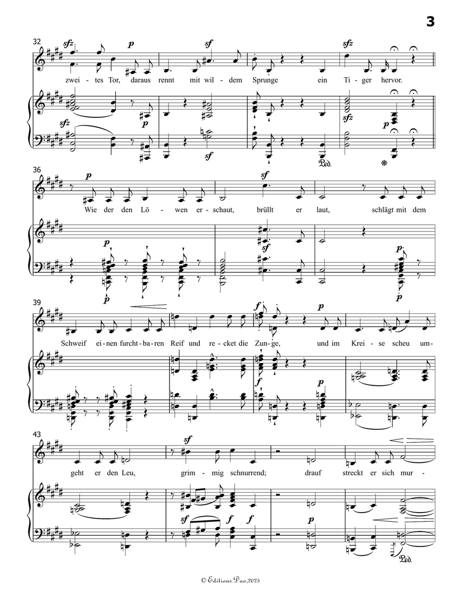 Der Handschuh, by Schumann, Op.87, in D flat Major Piano, Vocal scores gallery preview page 5