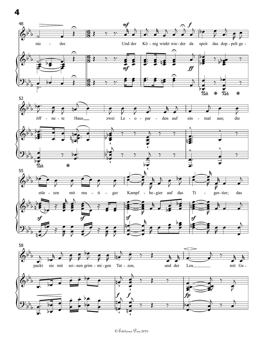 Der Handschuh, by Schumann, Op.87, in C Major Piano, Vocal scores gallery preview page 6