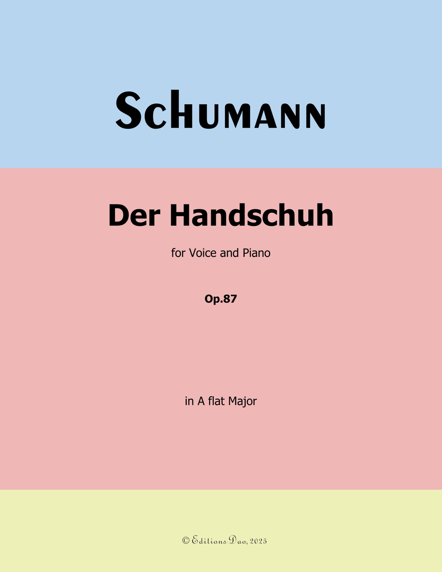 Der Handschuh, by Schumann, Op.87, in A flat Major Piano, Vocal scores gallery preview page 1