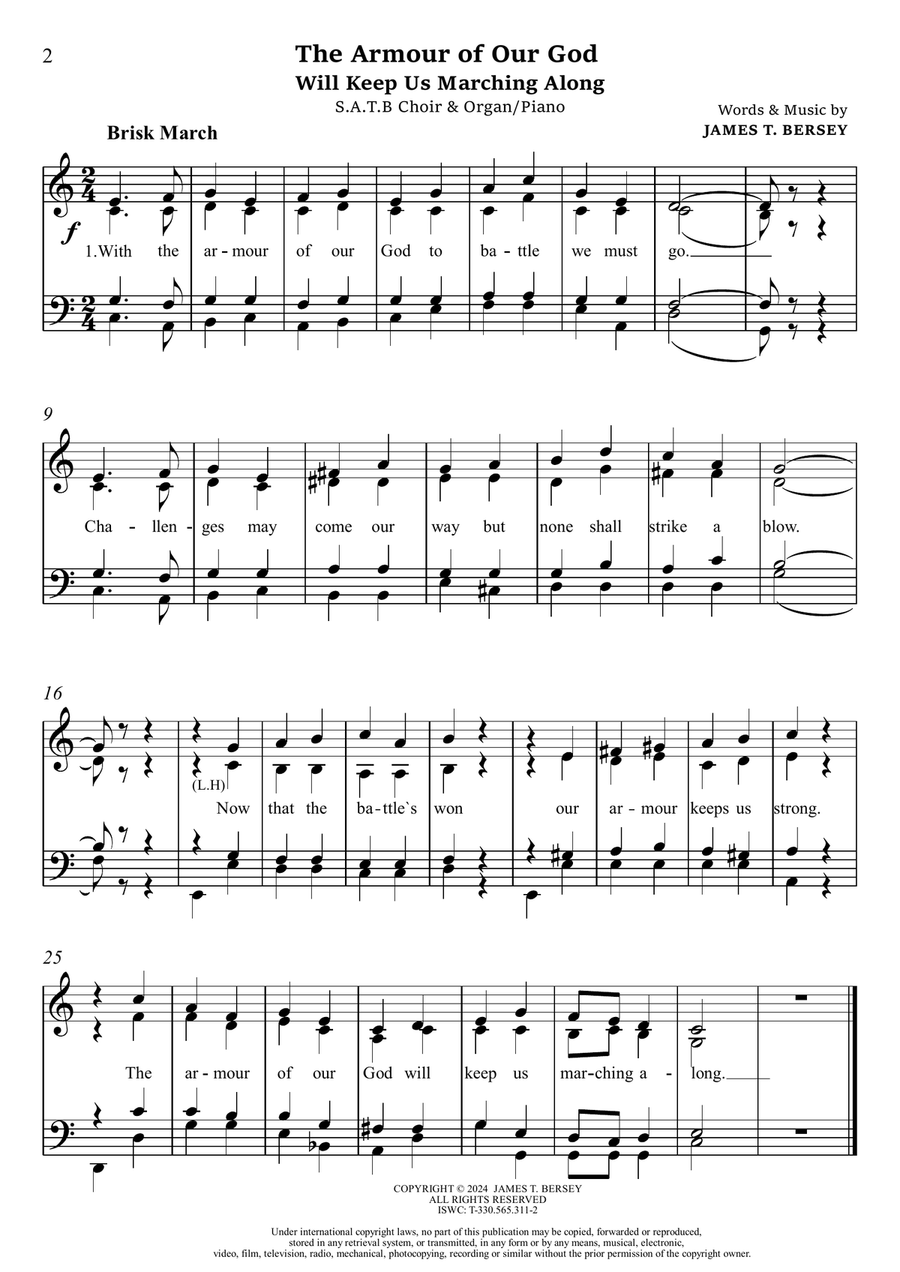 The Armour of Our God (S.A.T.B. Choir & Organ) 4-Part scores gallery preview page 3