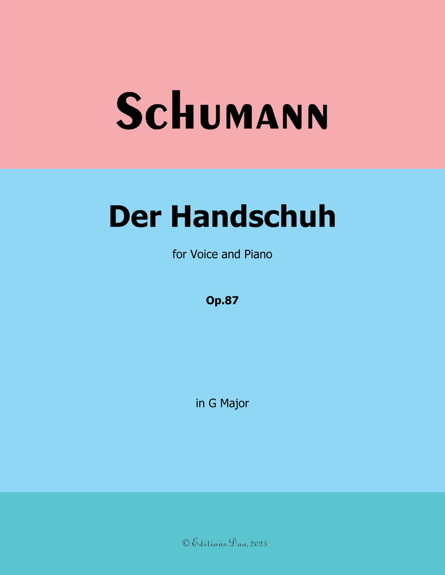 Der Handschuh, by Schumann, Op.87, in G Major Piano, Vocal scores gallery preview page 1